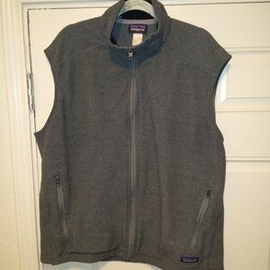 Patagonia Synchilla Gray Fleece Full Zip Vest Men's sz XL.